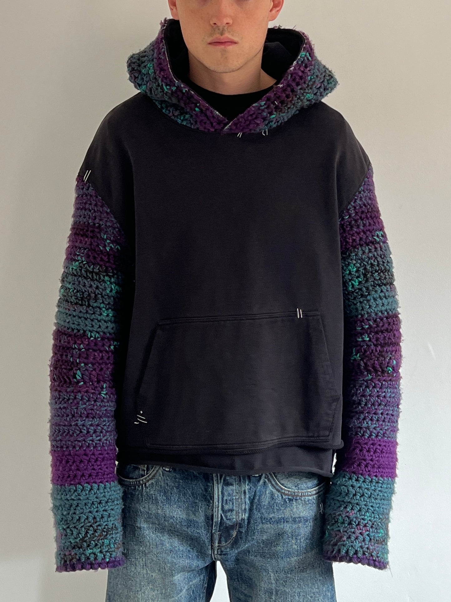 CROCHET INFUSION HOODIE {M}