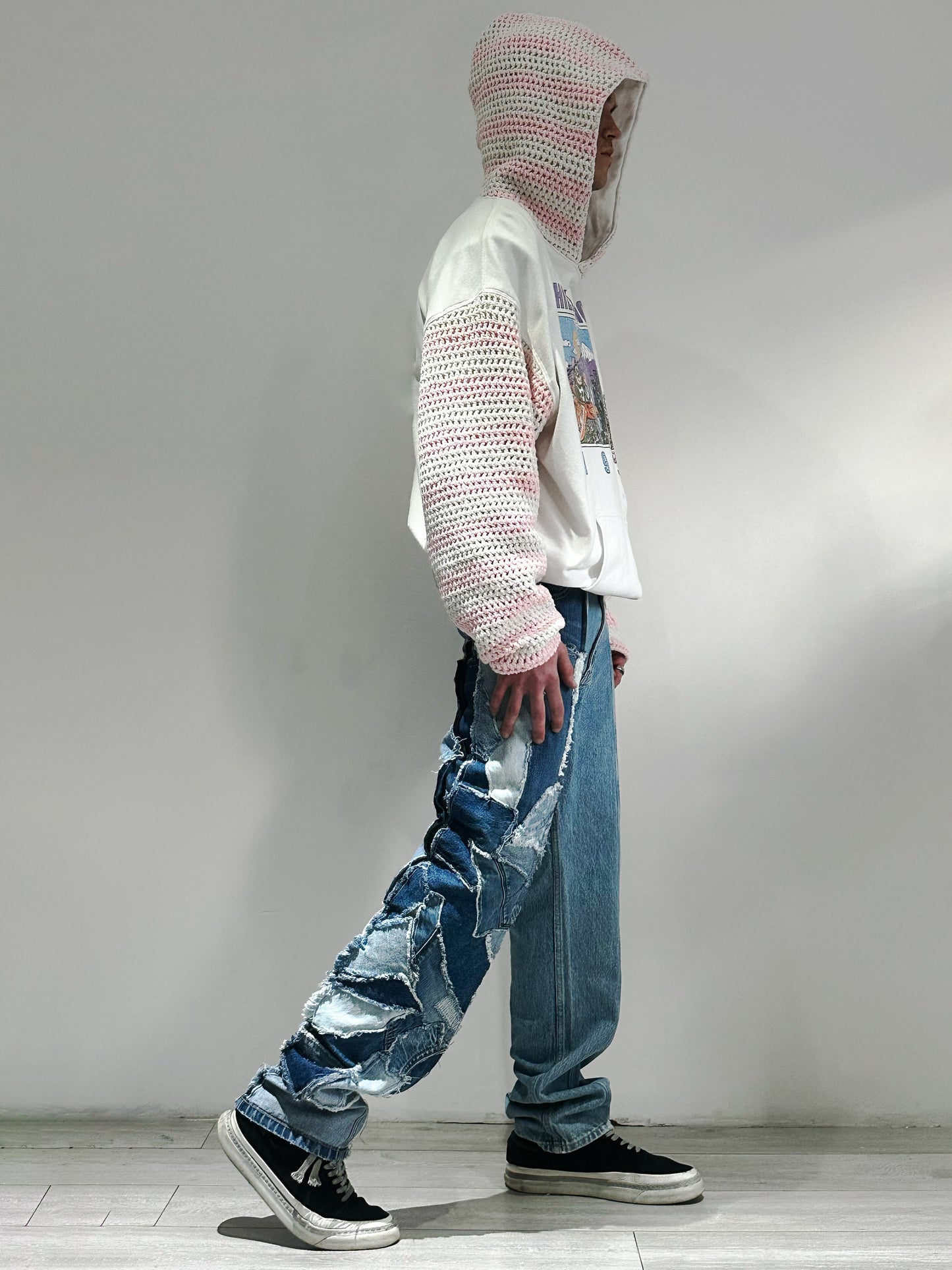 CROCHET HOODIE {M}