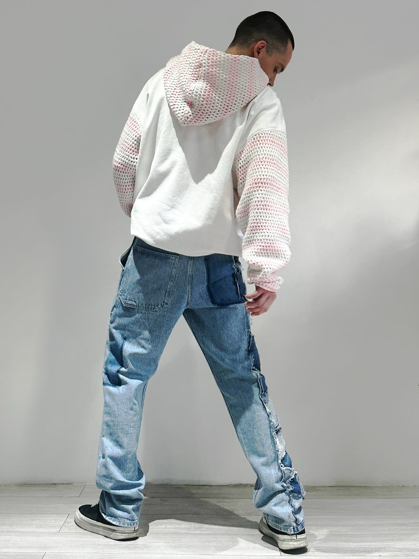 CROCHET HOODIE {M}