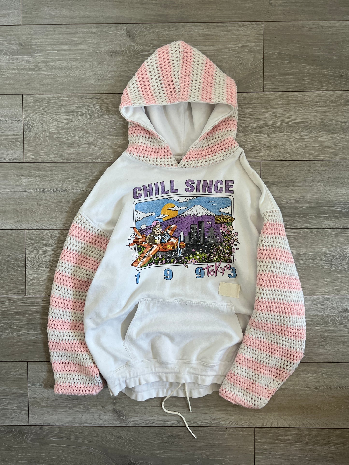 CROCHET HOODIE {M}