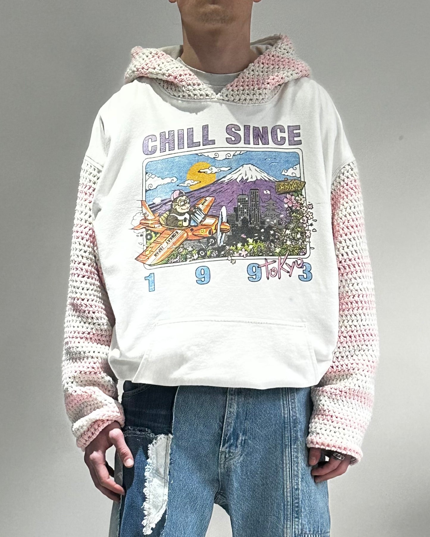 CROCHET HOODIE {M}